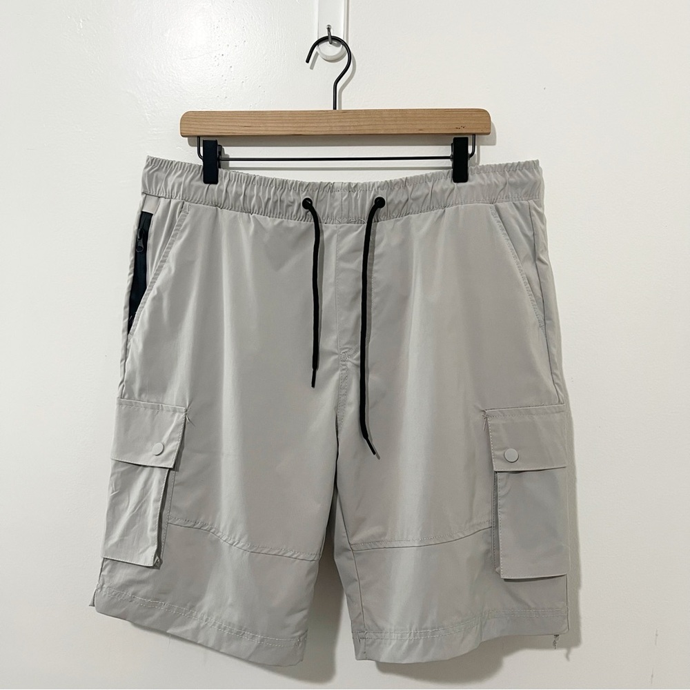Jump Start Stone Light Gray Cargo Shorts Size Large